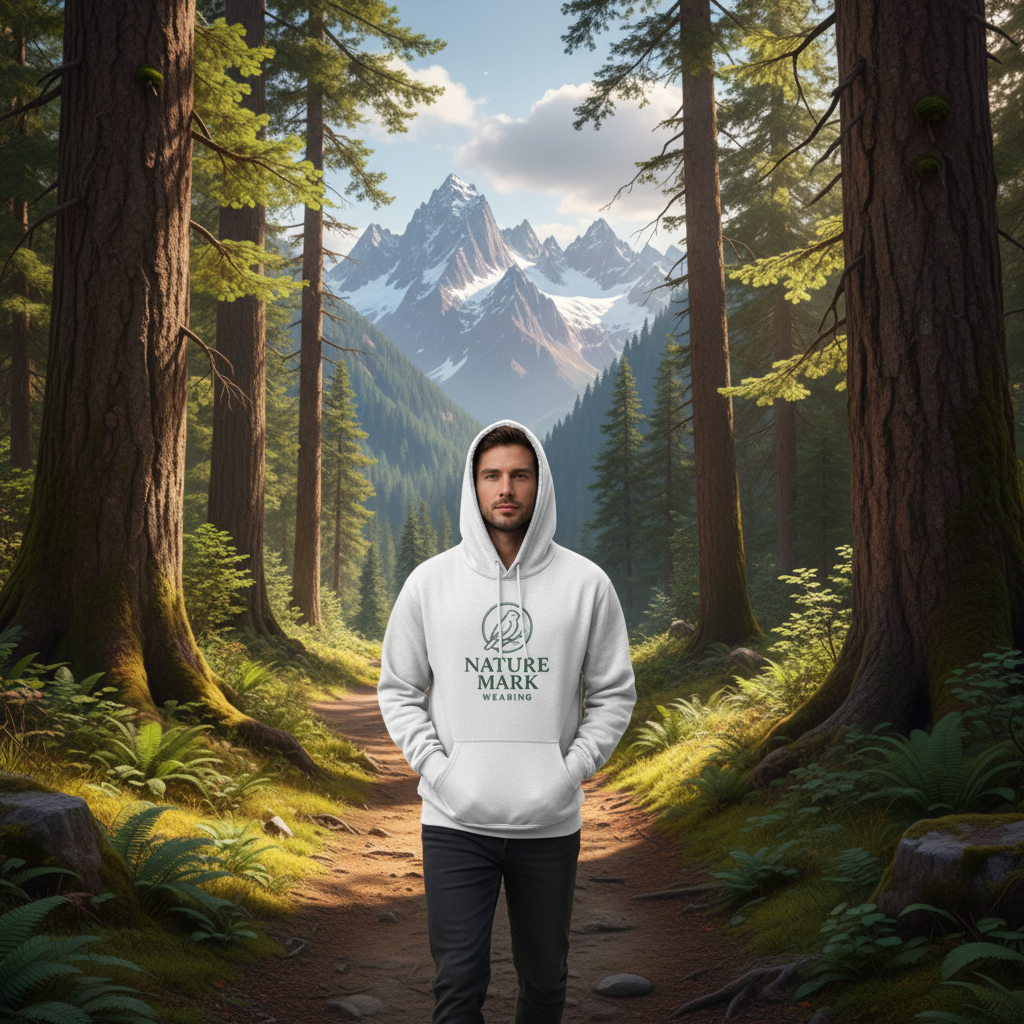 Sudadera con capucha Logo Verde- NATURE MARK WEARING